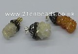 CGP3189 15*20mm - 15*35mm nuggets plated druzy quartz pendants