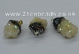 CGP3193 20*30mm - 25*40mm nuggets plated druzy quartz pendants