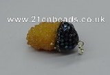 CGP3197 20*30mm - 25*40mm nuggets plated druzy quartz pendants