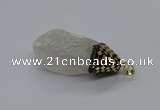 CGP3201 25*45mm - 28*50mm nuggets plated white crystal pendants