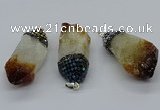 CGP3208 25*45mm - 28*50mm nuggets citrine gemstone pendants