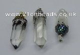 CGP3218 12*55mm - 15*45mm sticks white crystal pendants