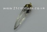 CGP3221 12*45mm - 15*55mm sticks white crystal pendants