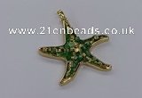 CGP3235 55*58mm starfish druzy agate pendants wholesale