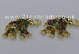 CGP3248 35*60mm elephant druzy agate pendants wholesale