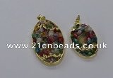 CGP3254 25*40mm - 30*50mm oval druzy agate pendants wholesale