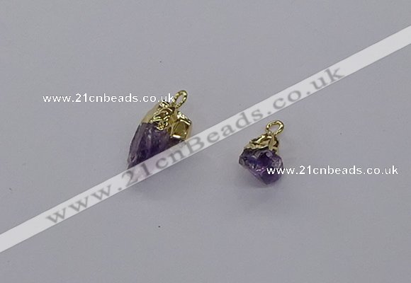 CGP3266 8*12mm - 10*14mm faceted nuggets amethyst pendants