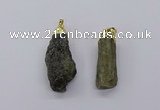 CGP3268 15*40mm - 20*55mm nuggets green kyanite pendants