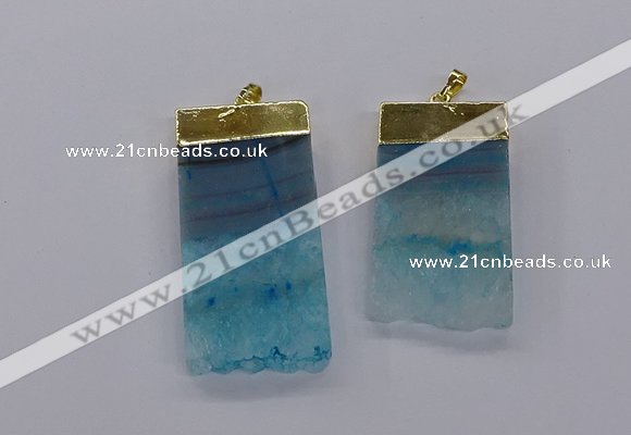 CGP3272 30*50mm - 30*65mm freeform druzy agate pendants