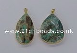 CGP3278 30*45mm - 35*50mm faceted teardrop ocean agate pendants