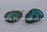 CGP3284 40*50mm - 45*55mm faceted freeform ocean agate pendants