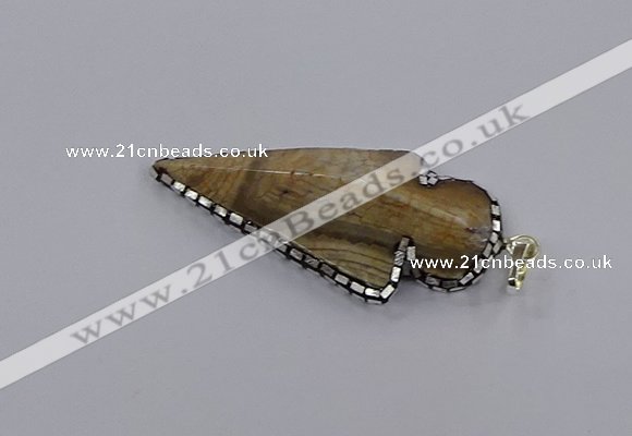 CGP3286 25*55mm - 28*55mm arrowhead agate pendants wholesale