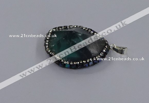 CGP3292 25*30mm - 30*35mm faceted freeform fluorite pendants