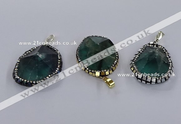 CGP3293 25*30mm - 30*35mm faceted freeform fluorite pendants