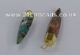 CGP3330 13*50mm - 15*60mm faceted bullet ocean agate pendants