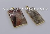 CGP3334 25*50mm - 35*55mm rectangle crazy lace agate pendants