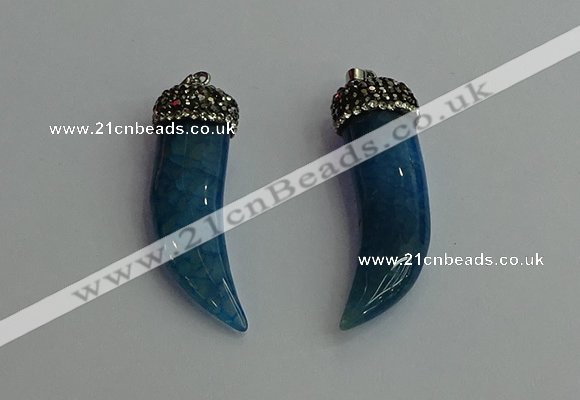 CGP334 10*45mm - 12*50mm oxhorn agate pendants wholesale