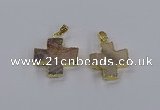 CGP3343 25*25mm - 28*28mm cross druzy agate pendants