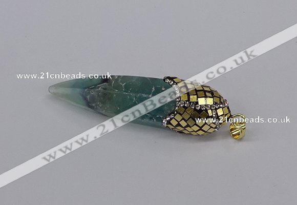 CGP3356 15*50mm - 16*65mm sticks fluorite gemstone pendants