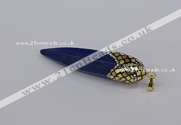 CGP3361 15*50mm - 16*65mm sticks lapis lazuli gemstone pendants