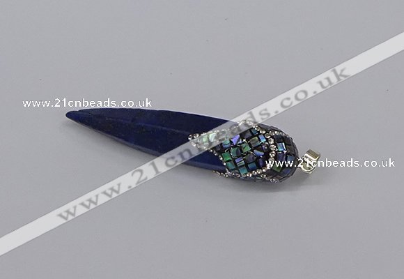 CGP3362 15*50mm - 16*65mm sticks lapis lazuli gemstone pendants