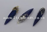 CGP3363 15*50mm - 16*65mm sticks lapis lazuli gemstone pendants
