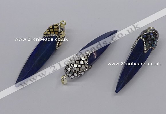 CGP3363 15*50mm - 16*65mm sticks lapis lazuli gemstone pendants