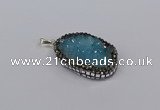 CGP3370 25*35mm - 30*40mm freeform druzy quartz pendants