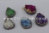 CGP3375 25*35mm - 30*40mm freeform druzy quartz pendants