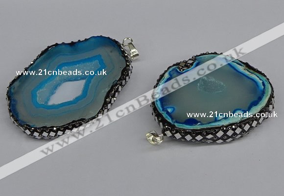 CGP3396 45*50mm - 45*60mm freeform druzy agate pendants