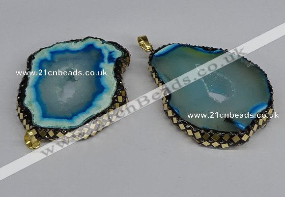 CGP3397 45*50mm - 45*60mm freeform druzy agate pendants