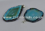 CGP3398 45*50mm - 45*60mm freeform druzy agate pendants