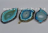CGP3399 45*50mm - 45*60mm freeform druzy agate pendants