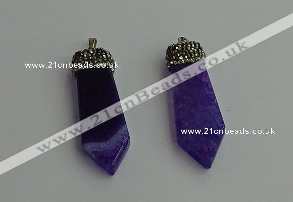 CGP341 12*50mm - 15*55mm arrowhead agate pendants wholesale