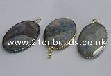 CGP3413 35*50mm faceted oval agate pendants wholesale