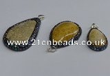 CGP3415 22*35mm - 35*50mm flat teardrop fossil coral pendants