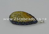 CGP3418 30*50mm - 35*55mm flat teardrop fossil coral pendants