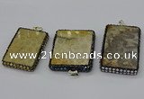 CGP3423 35*60mm - 40*50mm rectangle fossil coral pendants