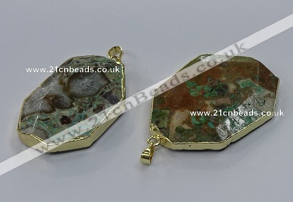 CGP3425 30*45mm - 40*55mm freeform ocean agate pendants