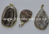 CGP3428 25*40mm - 35*55mm freeform crazy lace agate pendants