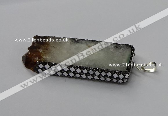 CGP3430 30*45mm - 28*60mm freeform druzy citrine pendants