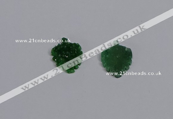 CGP3435 12*16mm carved leaf druzy agate pendants wholesale