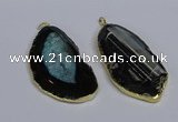 CGP3439 36*70mm - 40*80mm freeform druzy agate pendants wholesale