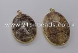 CGP3442 35*50mm - 40*55mm oval ocean agate pendants