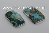 CGP3464 34*45mm - 35*55mm faceted rectangle ocean agate pendants