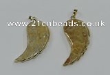 CGP3492 22*45mm - 25*50mm wing-shaped fossil coral pendants