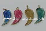 CGP3497 22*45mm - 25*50mm wing-shaped fossil coral pendants