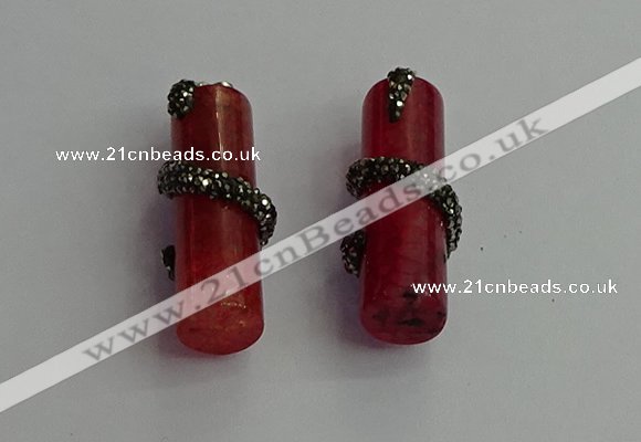 CGP350 12*40mm tube agate gemstone pendants wholesale