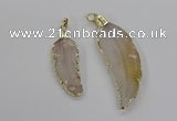 CGP3513 20*45mm - 25*65mm wing-shaped agate pendants