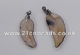 CGP3514 20*45mm - 25*65mm wing-shaped agate pendants